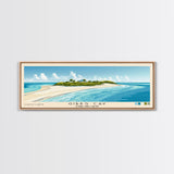 Gibbs Cay, Turks and Caicos Panoramic Print, Vacation Gift, Turks and Caicos Wall Art, Beach Painting, Beach Decor, Large Wall Art, Wood Frame Art