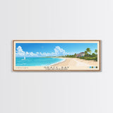 Grace Bay, Turks and Caicos Islands Panoramic Beach Print, Vacation Gift, Turks and Caicos Islands Wall Art, Framed Canvas Print, Framed Beach Painting