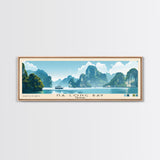 Ha Long Bay, Vietnam Panoramic Print, Vacation Gift, Vietnam Wall Art, Beach Painting, Beach Decor, Large Wall Art, Wood Frame Art