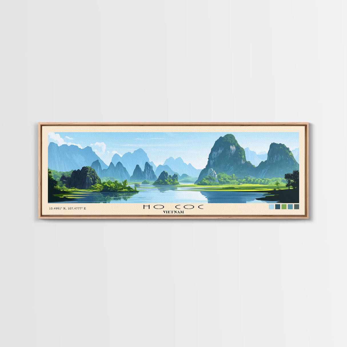 Ho Coc, Vietnam Panoramic Beach Print, Vacation Gift, Vietnam Wall Art, Beach Painting, Beach Decor, Beach Painting