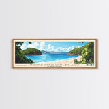 Honeymoon Beach, US Virgin islands Panoramic Print, Vacation Gift, US Virgin islands Wall Art, Beach Painting, Beach Decor, Large Wall Art, Wood Frame Art