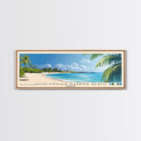 Honeymoon Harbor Beach, Bahamas Panoramic Beach Print, Vacation Gift, Bahamas Wall Art, Framed Canvas Print, Framed Beach Painting