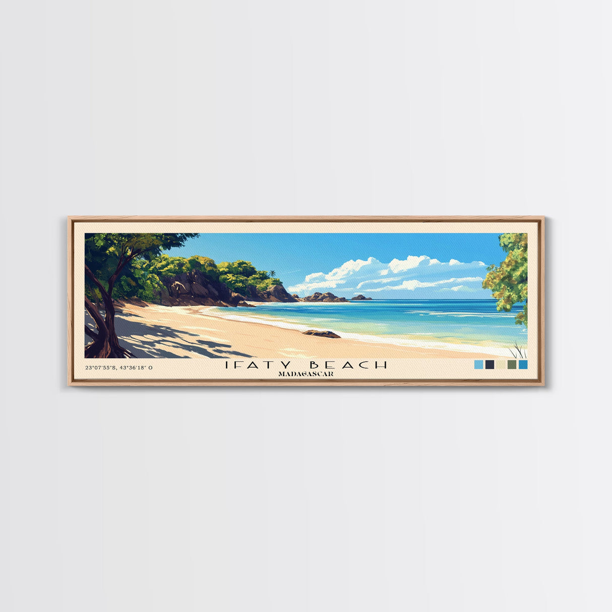 Ifaty Beach, Madagascar Panoramic Beach Print, Vacation Gift, Madagascar Wall Art, Beach Painting, Beach Decor, Beach Painting