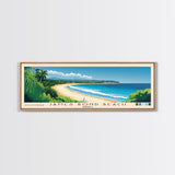 James Bond Beach, Jamaica Panoramic Beach Print, Vacation Gift, Jamaica Wall Art, Framed Canvas Print, Framed Beach Painting