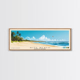 Kite Beach, Dominican Republic Panoramic Print, Vacation Gift, Dominican Republic Wall Art, Beach Painting, Beach Decor, Large Wall Art, Wood Frame Art