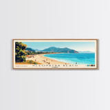 Kleopatra Beach, Turkey Panoramic Beach Print, Vacation Gift, Turkey Wall Art, Framed Canvas Print, Framed Beach Painting