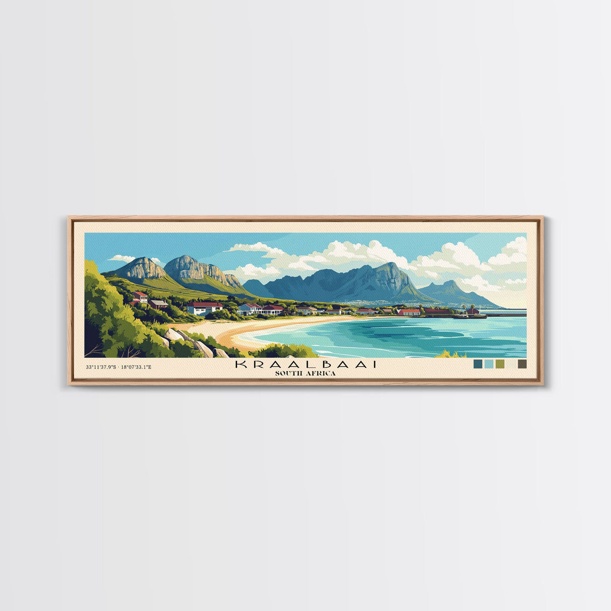 Kraalbaai, South Africa Panoramic Beach Print, Vacation Gift, South Africa Wall Art, Framed Canvas Print, Framed Beach Painting