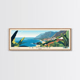 La Gomera, Spain Panoramic Beach Print, Vacation Gift, Spain Wall Art, Framed Canvas Print, Framed Beach Painting