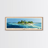 Laughing Bird Caye, Belize Panoramic Beach Print, Vacation Gift, Belize Wall Art, Framed Canvas Print, Framed Beach Painting