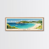 Little Bay, Anguila Panoramic Print, Vacation Gift, Anguila Wall Art, Beach Painting, Beach Decor, Large Wall Art, Wood Frame Art