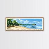 Little Corn beaches, Nicaragua Panoramic Beach Print, Vacation Gift, Nicaragua Wall Art, Framed Canvas Print, Framed Beach Painting