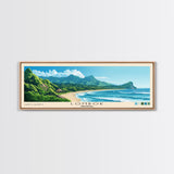 Lombok, Indonesia Panoramic Beach Print, Vacation Gift, Indonesia Wall Art, Framed Canvas Print, Framed Beach Painting