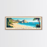 Lover’s Beach, Mexico Panoramic Beach Print, Vacation Gift, Mexico Wall Art, Framed Canvas Print, Framed Beach Painting