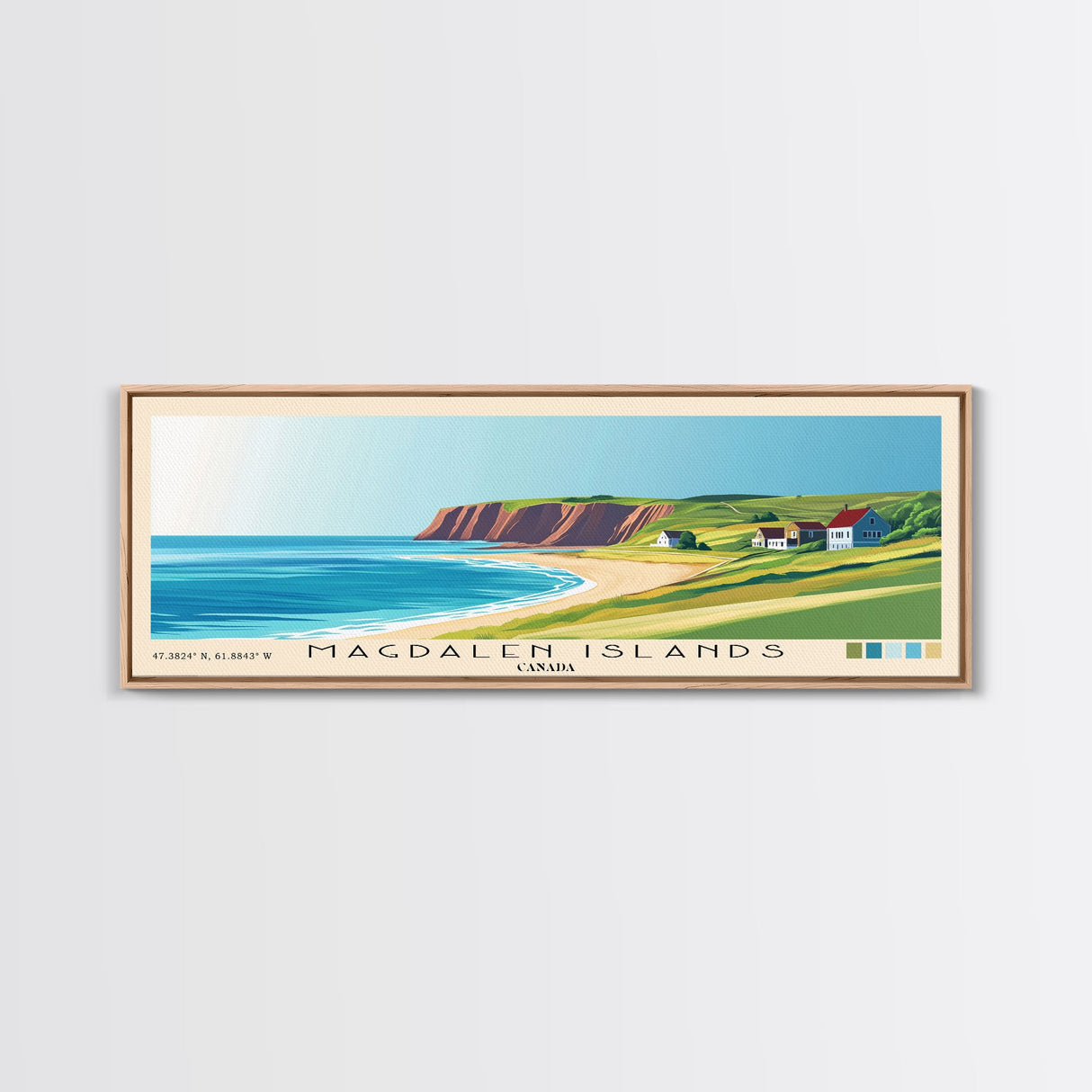 Magdalen Islands, Canada Panoramic Print, Vacation Gift, Canada Wall Art, Beach Painting, Beach Decor, Beach Or Lakehouse Art