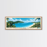 Magens Bay Beach, US Virgin islands Panoramic Beach Print, Vacation Gift, US Virgin islands Wall Art, Beach Painting, Beach Decor, Beach Painting