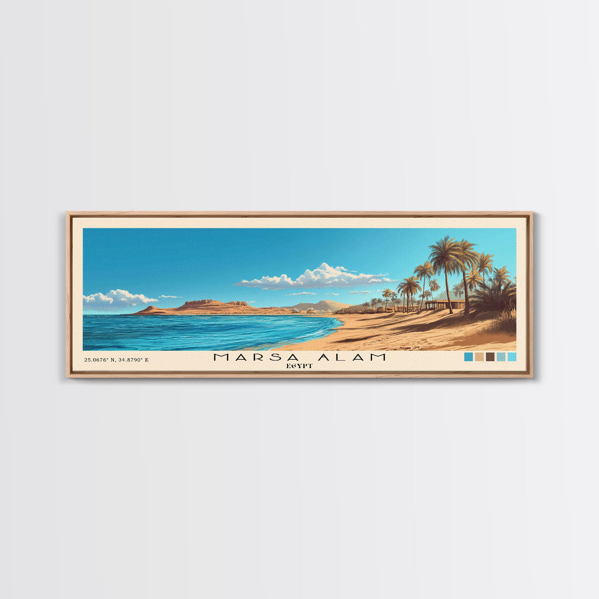 Marsa Alam, Egypt Panoramic Print, Vacation Gift, Egypt Wall Art, Beach Painting, Beach Decor, Beach Or Lakehouse Art