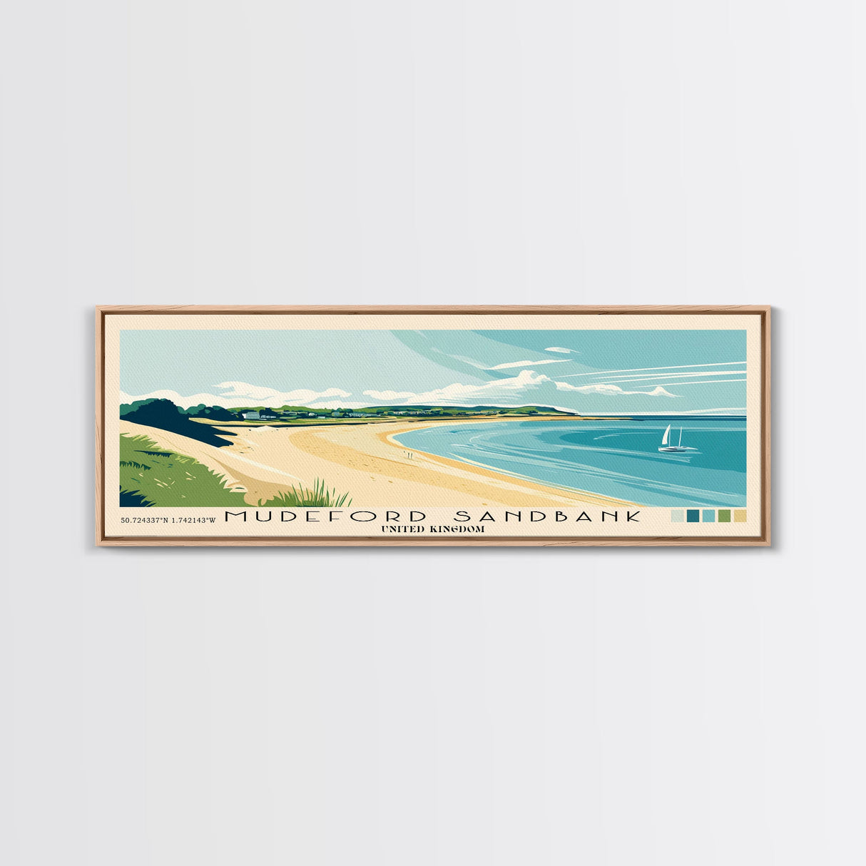 Mudeford Sandbank, United Kingdom Panoramic Print, Vacation Gift, United Kingdom Wall Art, Vacation Wall Art, Vacatation Memories, Beach Decor, Beach Or Lakehouse Art