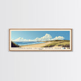 Mustang Island State Park, Texas Panoramic Print, Vacation Gift, Texas Wall Art, Beach Painting, Beach Decor, Large Wall Art, Wood Frame Art