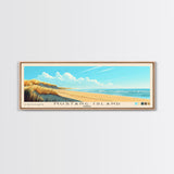 Mustang Island, Texas Panoramic Beach Print, Vacation Gift, Texas Wall Art, Beach Painting, Beach Decor, Beach Painting