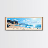 Nautholsvik Beach, Iceland Panoramic Print, Vacation Gift, Iceland Wall Art, Beach Painting, Beach Decor, Large Wall Art, Wood Frame Art