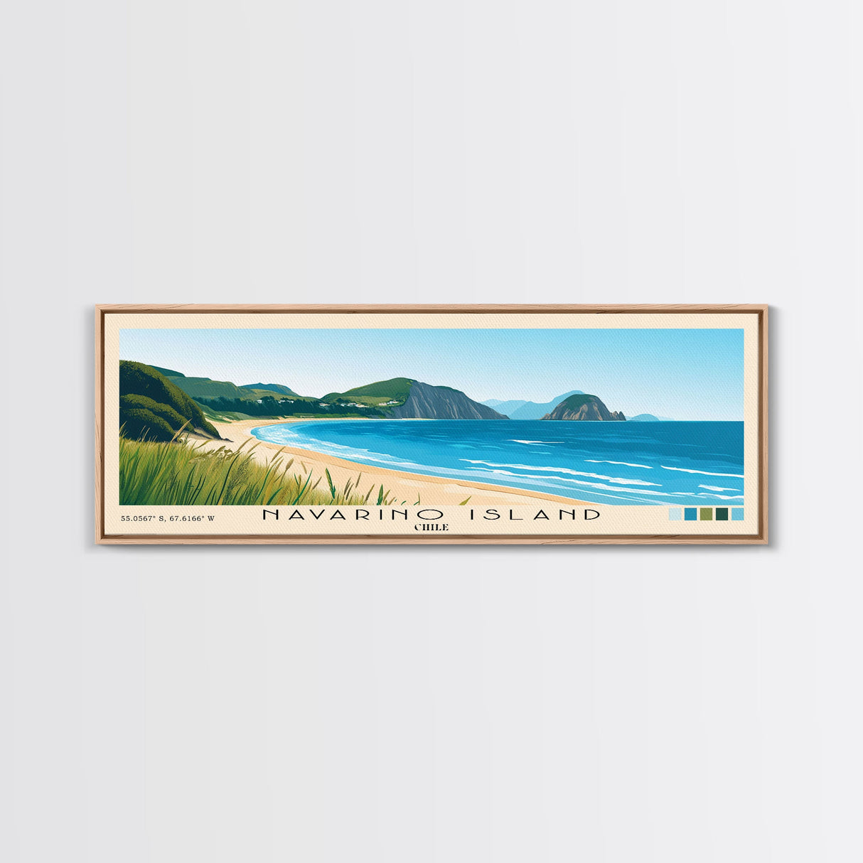 Navarino Island, Chile Panoramic Print, Vacation Gift, Chile Wall Art, Beach Painting, Beach Decor, Beach Or Lakehouse Art