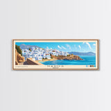 Naxos, Greece Panoramic Beach Print, Vacation Gift, Greece Wall Art, Beach Painting, Beach Decor, Beach Painting