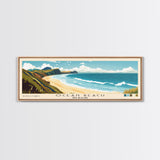 Ocean Beach, New Zealand Panoramic Print, Vacation Gift, New Zealand Wall Art, Beach Painting, Beach Decor, Beach Or Lakehouse Art