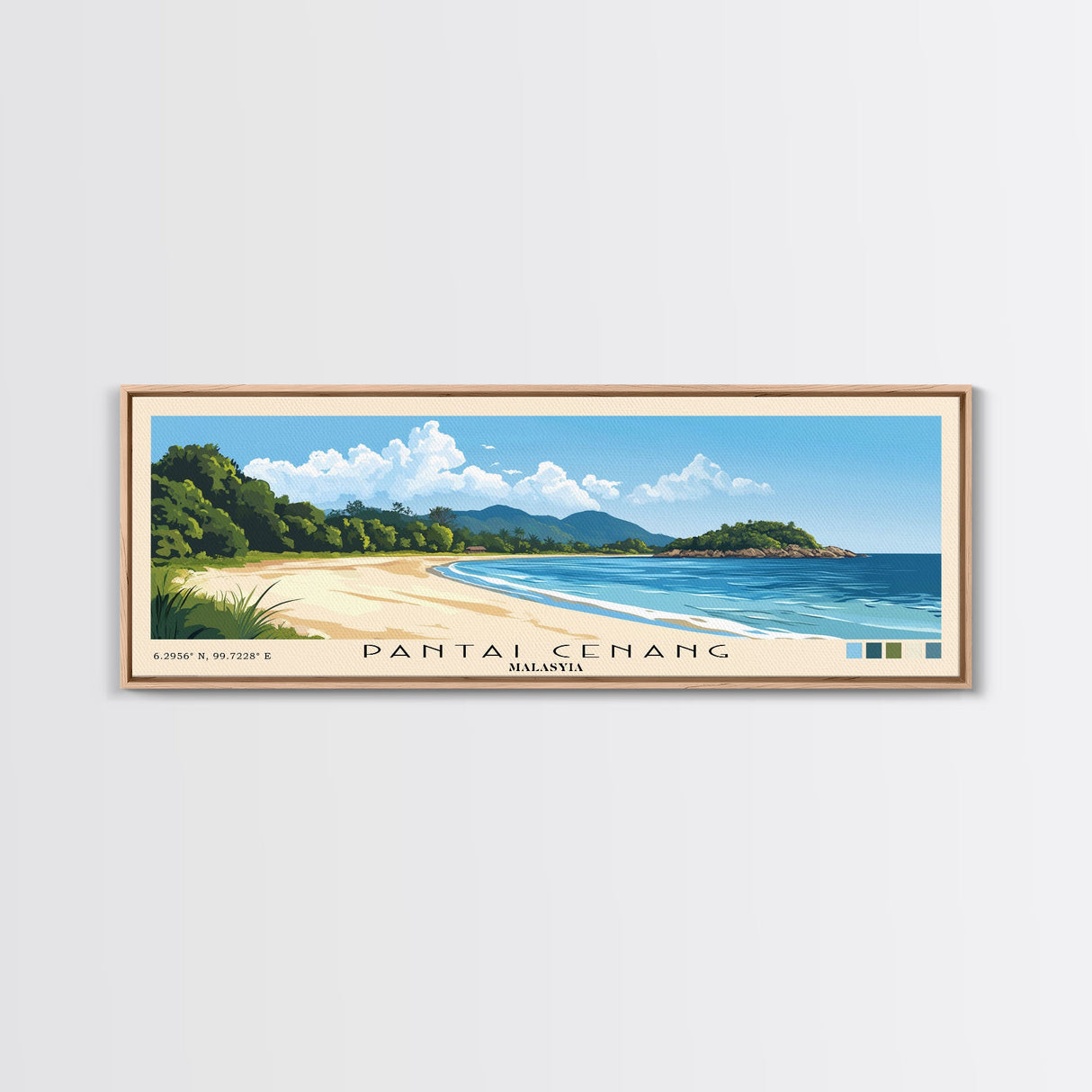 Pantai Cenang, Malasyia Panoramic Print, Vacation Gift, Malasyia Wall Art, Vacation Wall Art, Vacatation Memories, Beach Decor, Beach Or Lakehouse Art