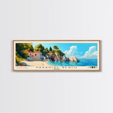 Paradise Beach, Croatia Panoramic Print, Vacation Gift, Croatia Wall Art, Beach Painting, Beach Decor, Large Wall Art, Wood Frame Art