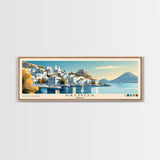 Patmos, Greece Panoramic Beach Print, Vacation Gift, Greece Wall Art, Beach Painting, Beach Decor, Beach Painting