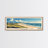 Pawley's Island, South Carolina Panoramic Beach Print, Vacation Gift, South Carolina Wall Art, Framed Canvas Print, Framed Beach Painting