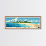 Pearl Island, Bahamas Panoramic Print, Vacation Gift, Bahamas Wall Art, Beach Painting, Beach Decor, Large Wall Art, Wood Frame Art