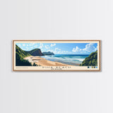 Piha Beach, New Zealand Panoramic Print, Vacation Gift, New Zealand Wall Art, Beach Painting, Beach Decor, Beach Or Lakehouse Art