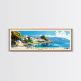 Platys Gialos, Greece Panoramic Beach Print, Vacation Gift, Greece Wall Art, Beach Painting, Beach Decor, Beach Painting