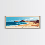 Playa La Mina, Peru Panoramic Beach Print, Vacation Gift, Peru Wall Art, Framed Canvas Print, Framed Beach Painting