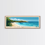 Playa Maguana, Cuba Panoramic Beach Print, Vacation Gift, Cuba Wall Art, Beach Painting, Beach Decor, Beach Painting