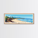 Playa Zicatela, Mexico Panoramic Print, Vacation Gift, Mexico Wall Art, Beach Painting, Beach Decor, Large Wall Art, Wood Frame Art