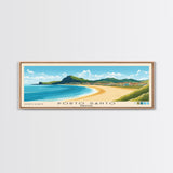 Porto Santo, Portugal Panoramic Beach Print, Vacation Gift, Portugal Wall Art, Framed Canvas Print, Framed Beach Painting