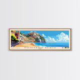 Positano Beach, Italy Panoramic Print, Vacation Gift, Italy Wall Art, Beach Painting, Beach Decor, Beach Or Lakehouse Art