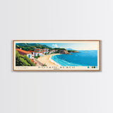 Potami Beach, Greece Panoramic Beach Print, Vacation Gift, Greece Wall Art, Framed Canvas Print, Framed Beach Painting