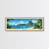 Saint Lucia Island, Saint Lucia Panoramic Print, Vacation Gift, Saint Lucia Wall Art, Beach Painting, Beach Decor, Beach Or Lakehouse Art