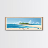 Sand Cay, Fiji Panoramic Beach Print, Vacation Gift, Fiji Wall Art, Beach Painting, Beach Decor, Beach Painting