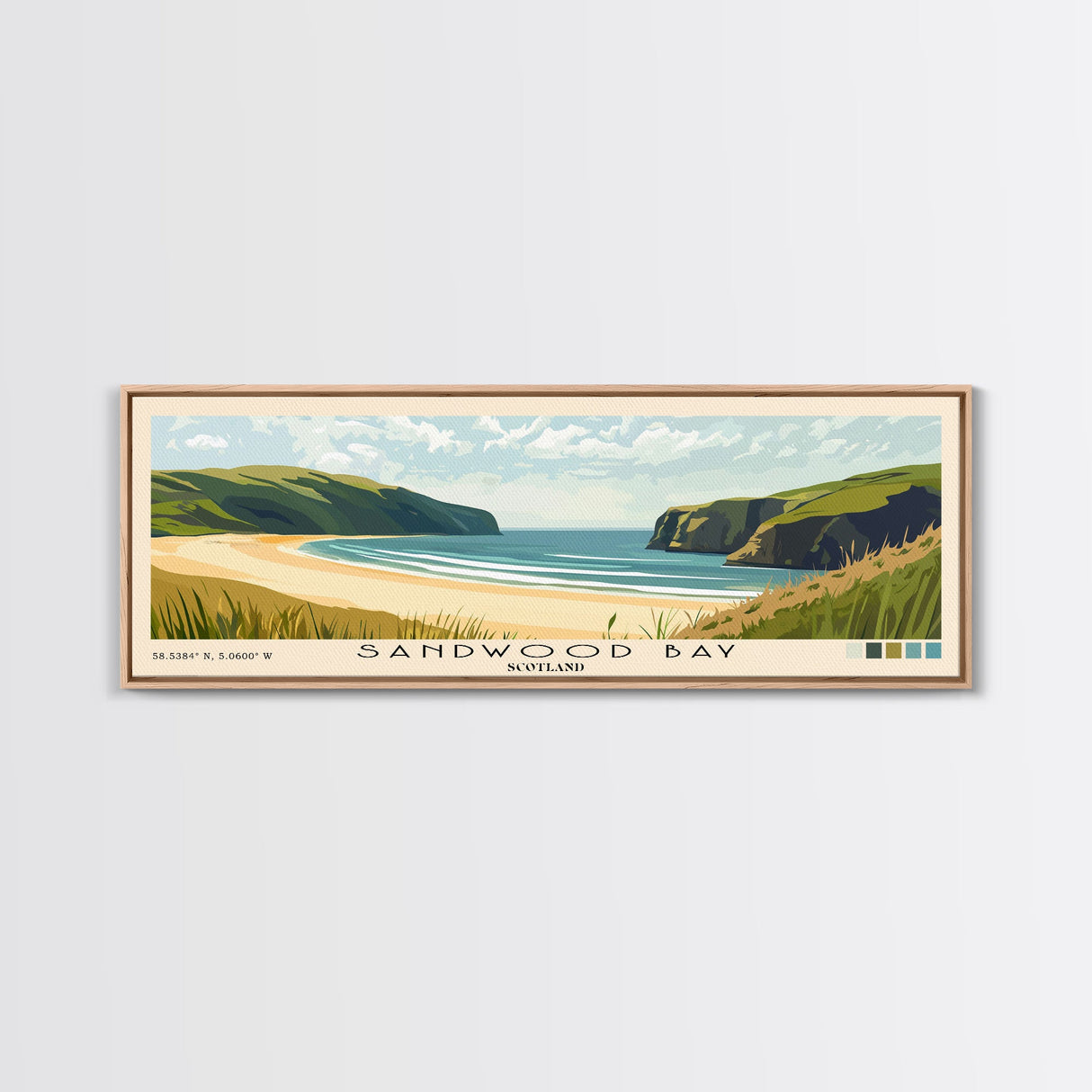 Sandwood Bay, Scotland Panoramic Print, Vacation Gift, Scotland Wall Art, Beach Painting, Beach Decor, Beach Or Lakehouse Art