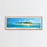 Sandy Island, Anguila Panoramic Print, Vacation Gift, Anguila Wall Art, Beach Painting, Beach Decor, Large Wall Art, Wood Frame Art