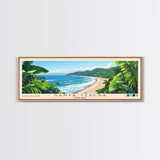 Santa Teresa, Costa Rica Panoramic Print, Vacation Gift, Costa Rica Wall Art, Beach Painting, Beach Decor, Large Wall Art, Wood Frame Art