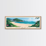 Shek O Beach, Hong Kong Panoramic Print, Vacation Gift, Hong Kong Wall Art, Beach Painting, Beach Decor, Beach Or Lakehouse Art