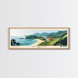 Shikoku, Japan Panoramic Print, Vacation Gift, Japan Wall Art, Beach Painting, Beach Decor, Large Wall Art, Wood Frame Art