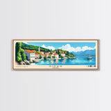 Sipar, Croatia Panoramic Beach Print, Vacation Gift, Croatia Wall Art, Framed Canvas Print, Framed Beach Painting