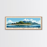 South Sea Island, Fiji Panoramic Print, Vacation Gift, Fiji Wall Art, Beach Painting, Beach Decor, Large Wall Art, Wood Frame Art