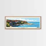 Sozopol, Bulgaria Panoramic Beach Print, Vacation Gift, Bulgaria Wall Art, Beach Painting, Beach Decor, Beach Painting